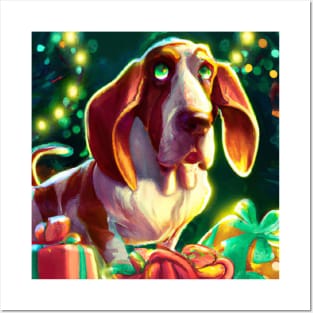 Cute Basset Hound Drawing Posters and Art